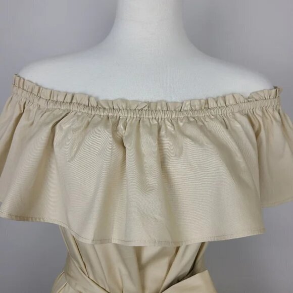 Cupshe Marlene Ruffle Off The Shoulder Tie Waist Dress Size Large - Picture 4 of 17